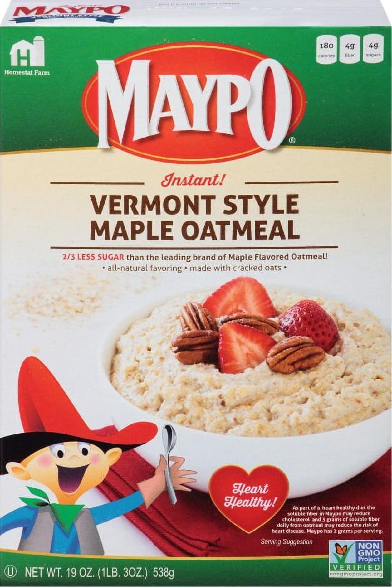 MAYPO Instant Maple Oatmeal Cereal Vermont Style, 19 Ounce Maypo 