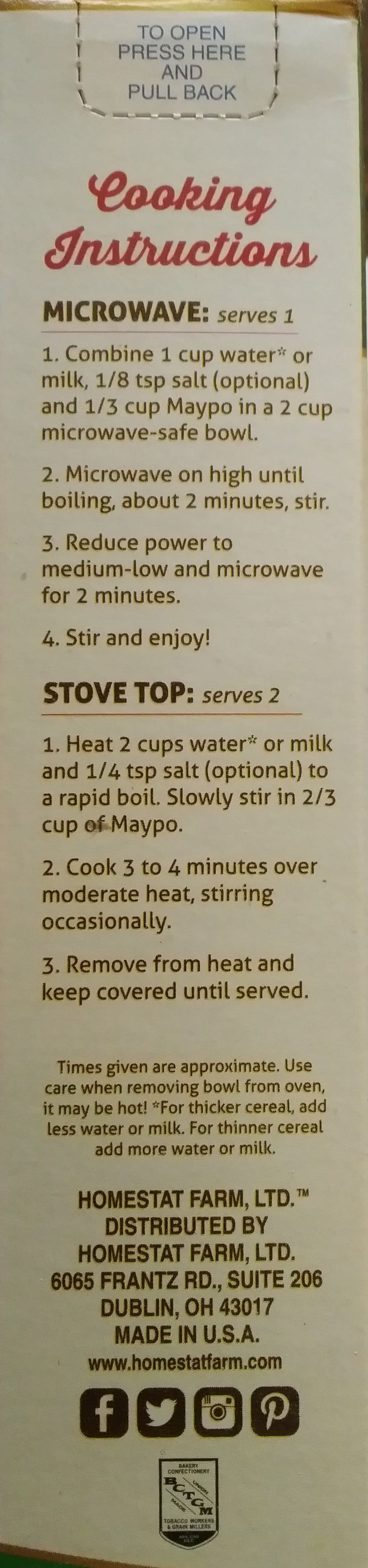 MAYPO Instant Maple Oatmeal Cereal Vermont Style, 19 Ounce (Pack of 12) Maypo 