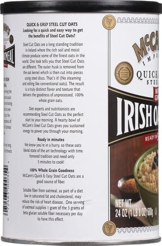 McCann's Steel Cut Irish Oatmeal, Quick & Easy, 24 Ounce Mccanns 