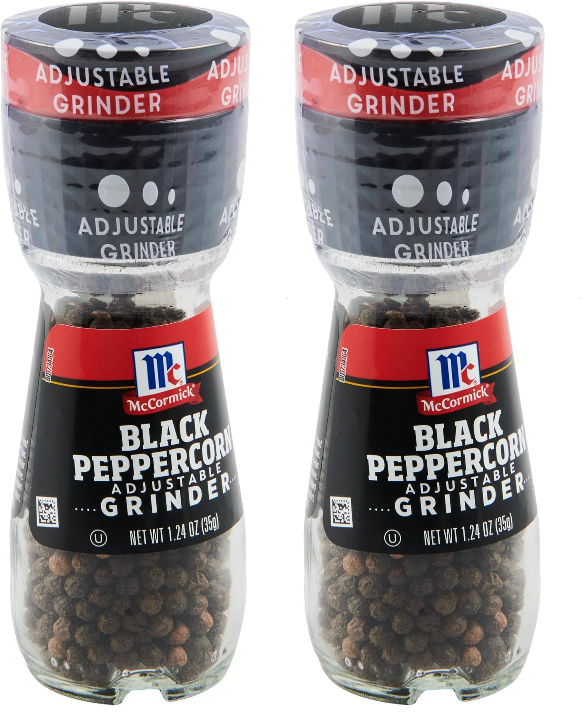 McCormick Black Peppercorn Grinder, 1.24 oz McCormick 1.24 Ounce (Pack of 2) 