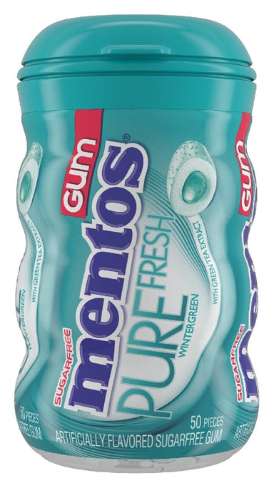 Mentos Gum Sugar Free, Curvy Bottle Wintergreen, 50 Piece Bottle Mentos 50 Pieces Bottle 