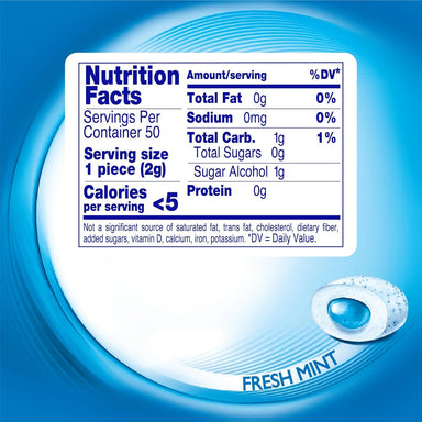 Mentos Gum Sugar Free, Pure Fresh Mint, 50 Piece Mentos 