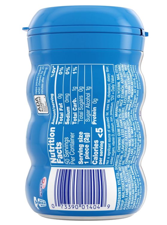 Mentos Gum Sugar Free, Pure Fresh Mint, 50 Piece Mentos 