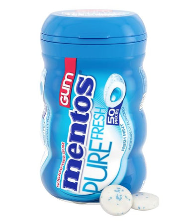 Mentos Gum Sugar Free, Pure Fresh Mint, 50 Piece Mentos Pack of 1 