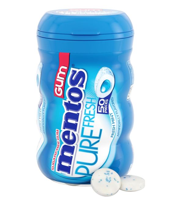 Mentos Gum Sugar Free, Pure Fresh Mint, 50 Piece Mentos Pack of 1 