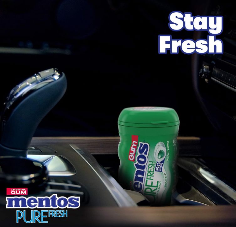 Mentos Gum Sugar Free, Pure Fresh Spearmint, 50 Piece Mentos 
