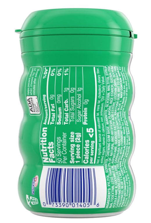 Mentos Gum Sugar Free, Pure Fresh Spearmint, 50 Piece Mentos 