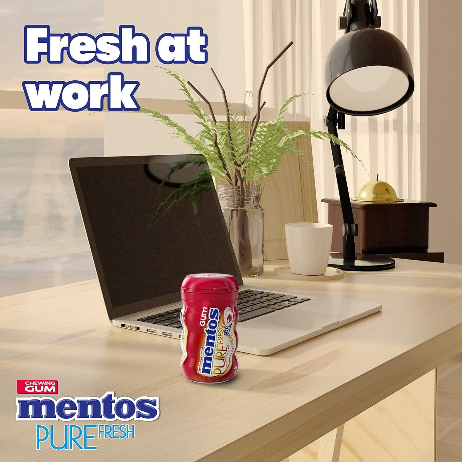 Mentos Pure Fresh Cinnamon Sugar-Free Gum, 50 Piece Bottle Mentos 