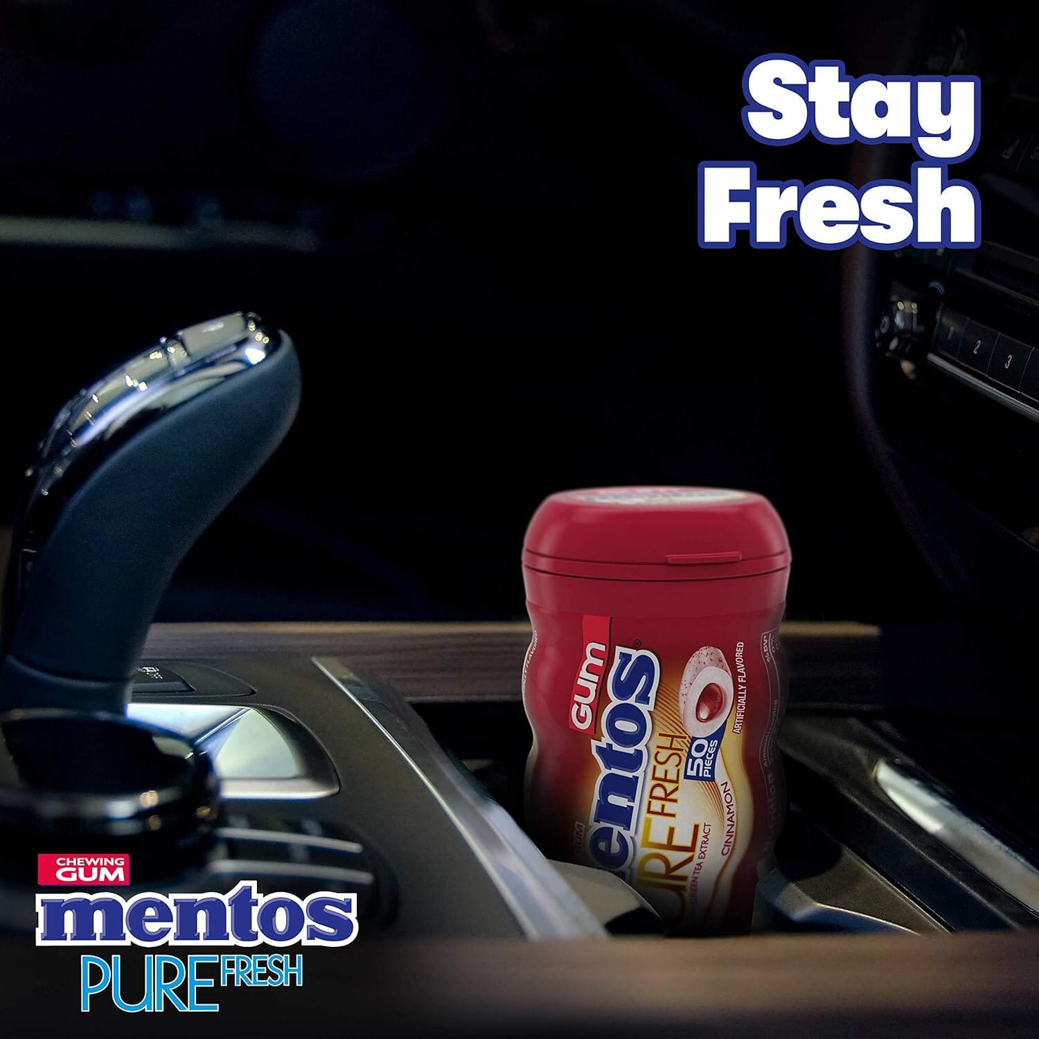 Mentos Pure Fresh Cinnamon Sugar-Free Gum, 50 Piece Bottle Mentos 