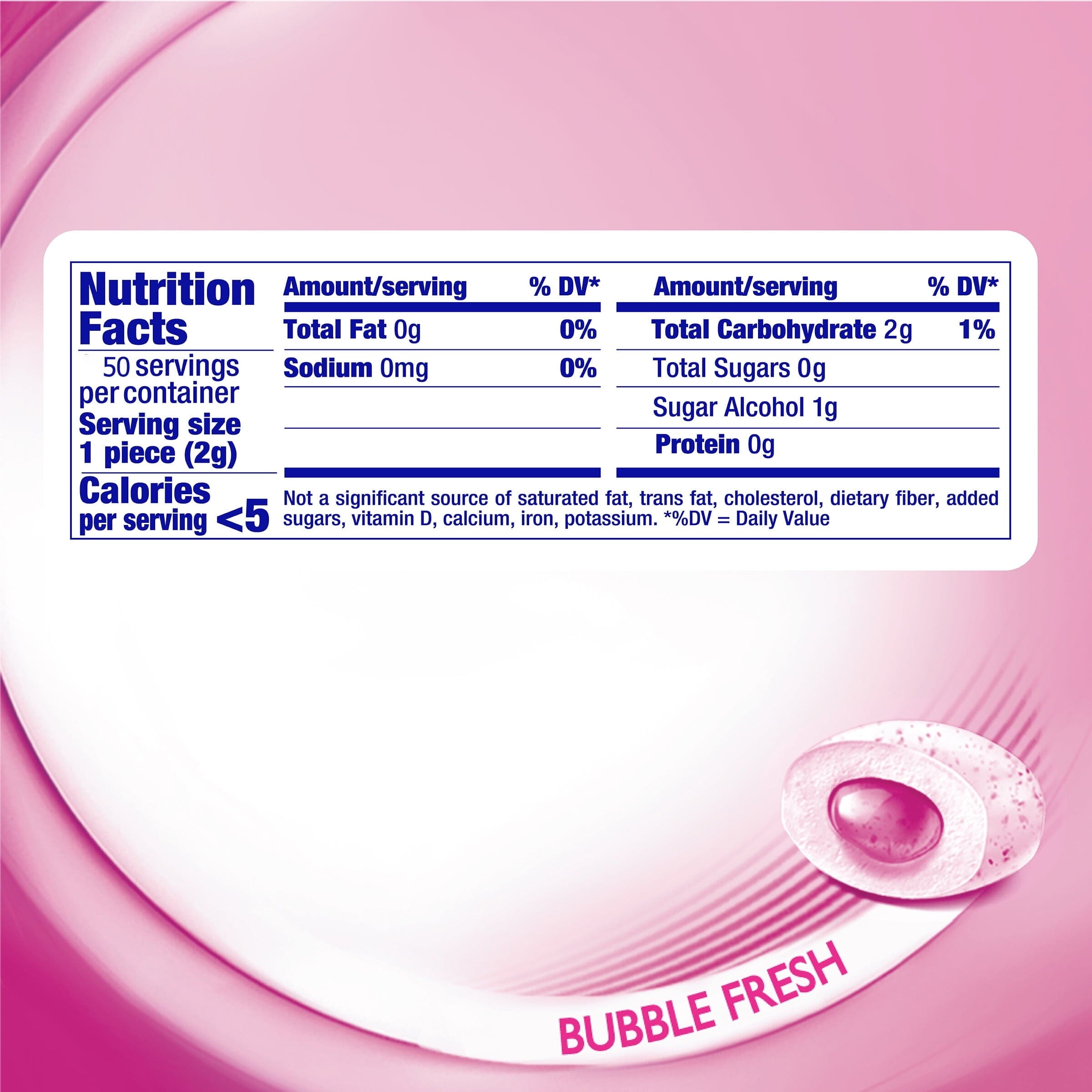 Mentos Pure Fresh Sugar-Free Chewing Gum with Xylitol, Bubble Fresh, Regular Size, 50 Count Mentos 