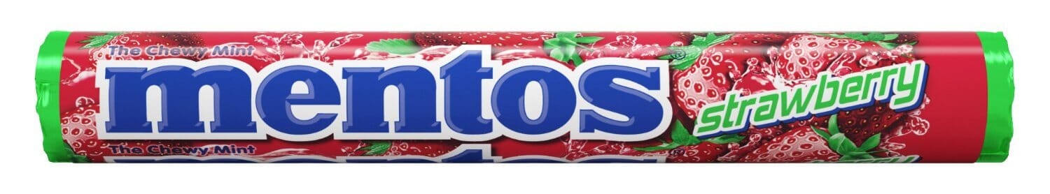Mentos Rolls, Strawberry, 1.32 Ounce Snackathon Foods 1.32 Ounce (Count 1) 