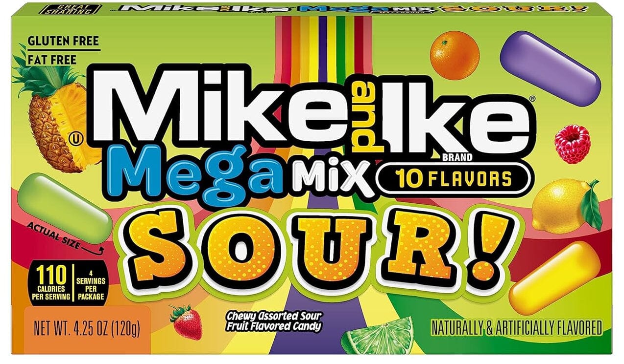 Mike and Ike Chewy Candy, Mega Mix Sour, 4.25 Ounce Mike & Ike Single Pack 