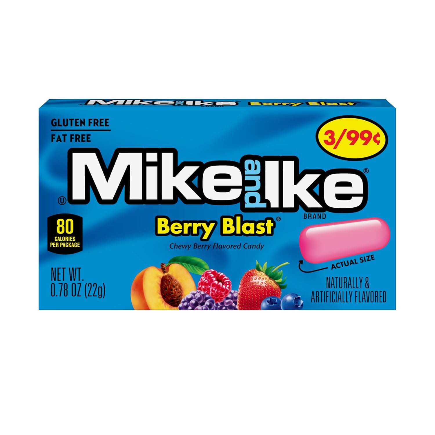 Mike & Ike Gluten Free Fat Free Berry Blast, 0.78 Ounce Mike & Ike 0.78 Ounce 