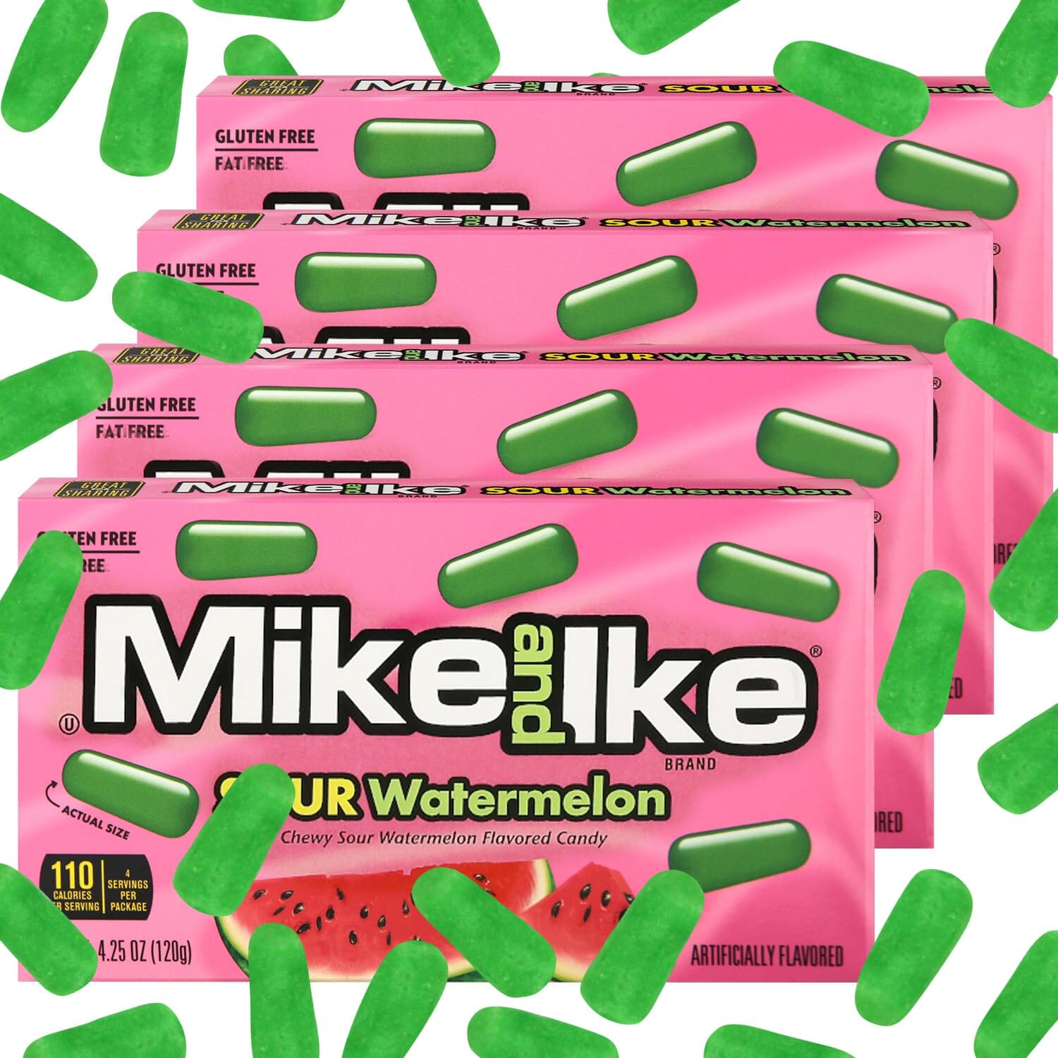Mike & Ike Sour Watermelon Candy Box, 4.25 Ounce Mike and Ike 4.25 Oz (Pack of 12) 
