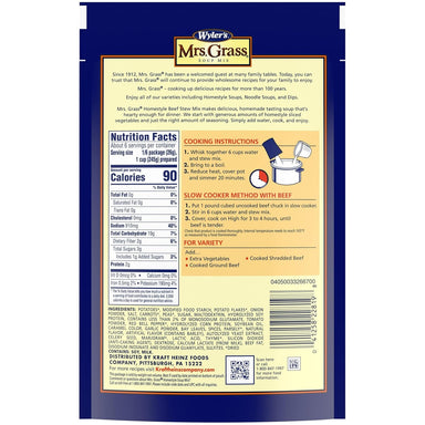 Mrs. Grass Homestyle Beef Stew Soup Mix, Hearty Beef Flavor with Vegetables, 5.57 Oz Wyler's 