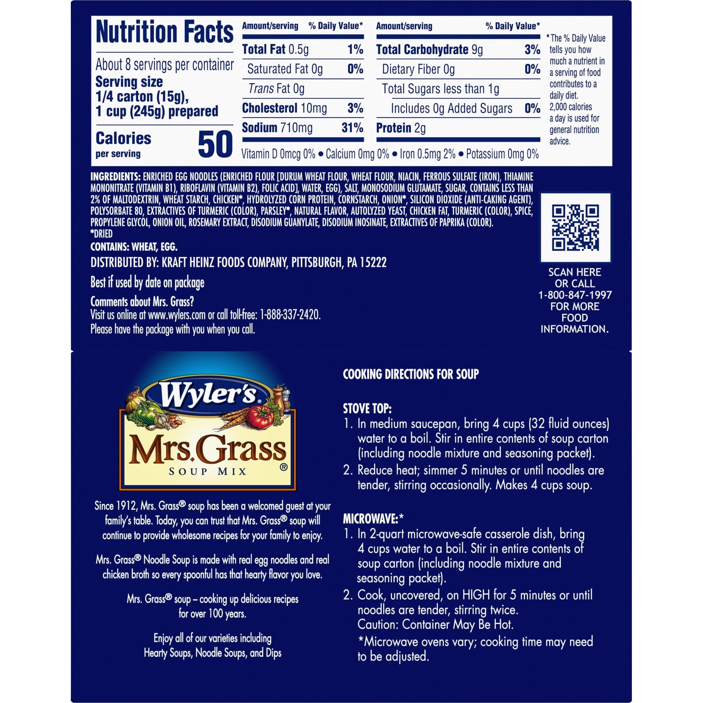 Mrs. Grass Noodle Soup Mix, 2 ct Pack, 4.2 Ounce, Case of 12 Mrs. Grass 