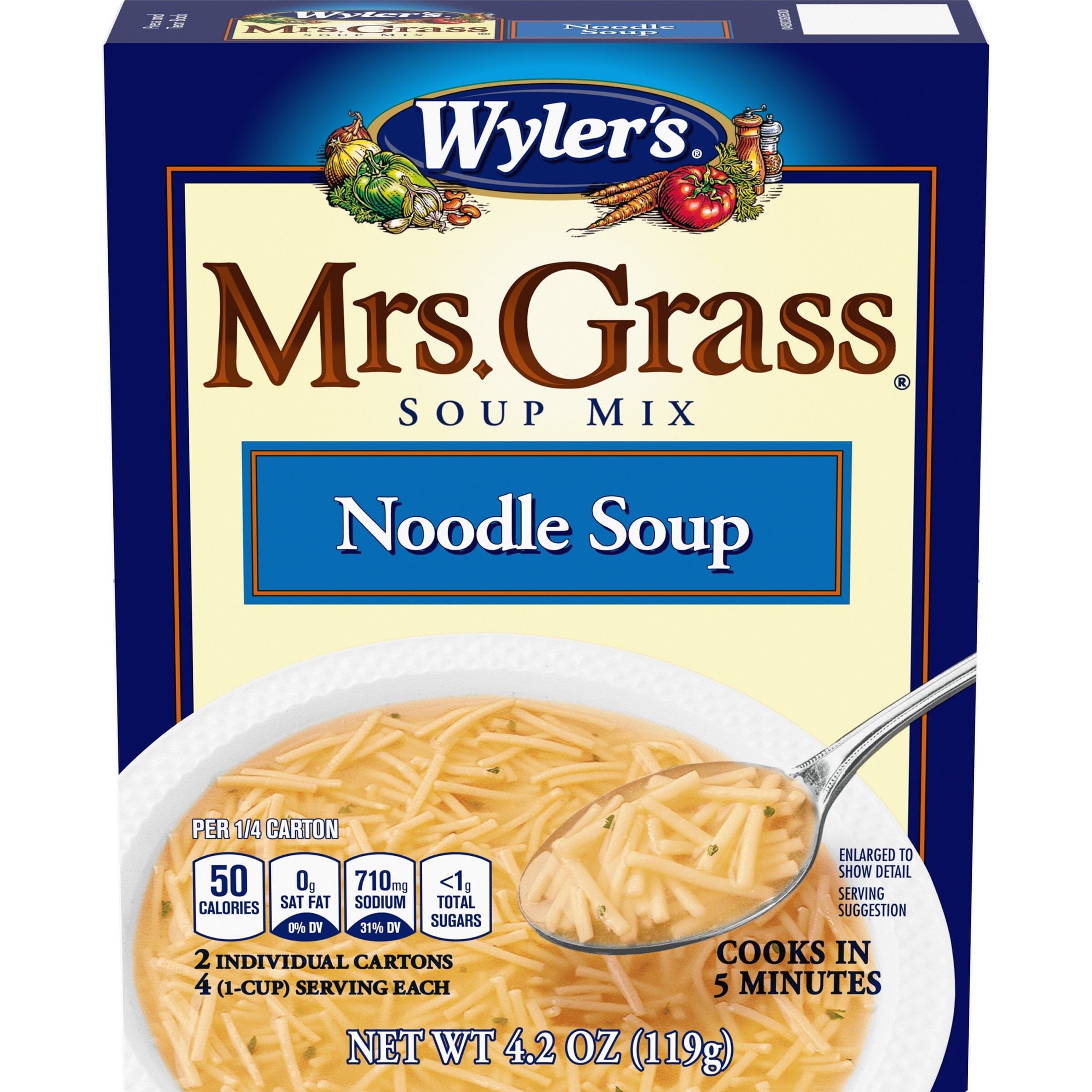 Mrs. Grass Noodle Soup Mix, 2 ct Pack, 4.2 Ounce Mrs. Grass 