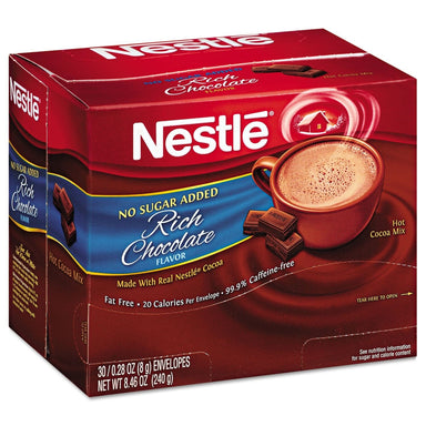 Nestle Hot Cocoa Mix, No Sugar Added, 30 Count of 0.28 oz Packets Nestle 0.28 Ounce Packet 