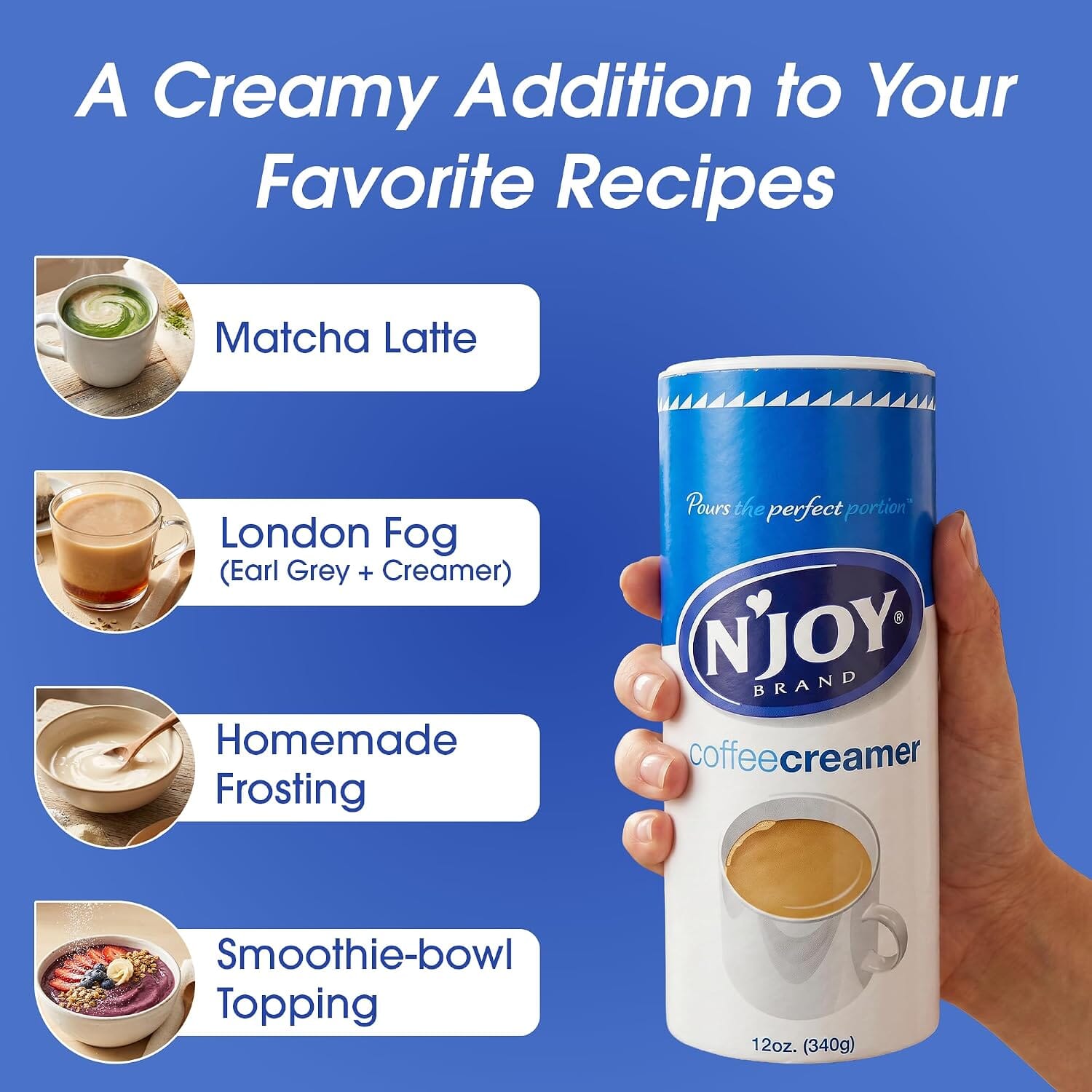 N'Joy Non Dairy Powder Creamer Canister, 12 Ounce NJOY 