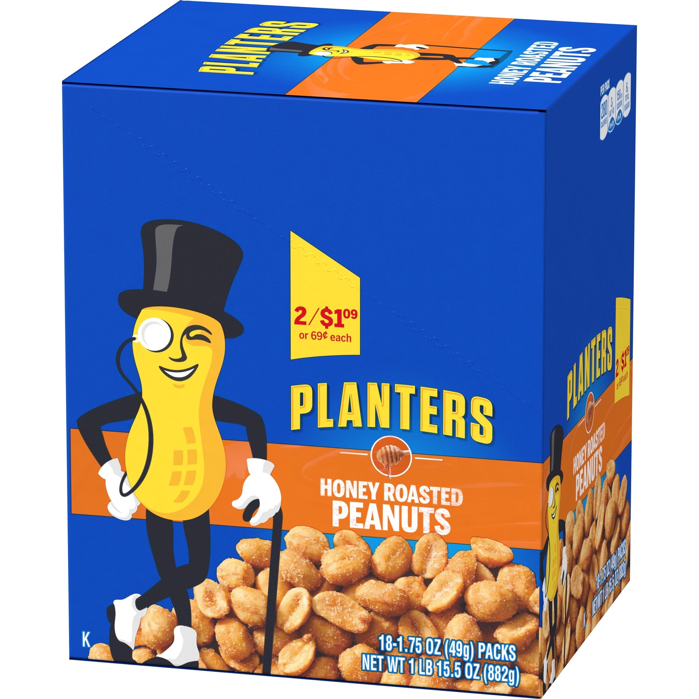 Planters Honey Roasted Peanuts, 18 ct Box, 1.75 oz Packs PLANTERS 