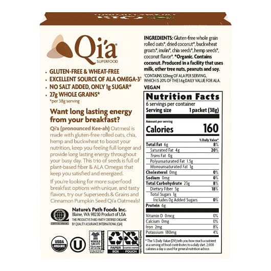 Qi'a Superfood Oatmeal Qi'a 