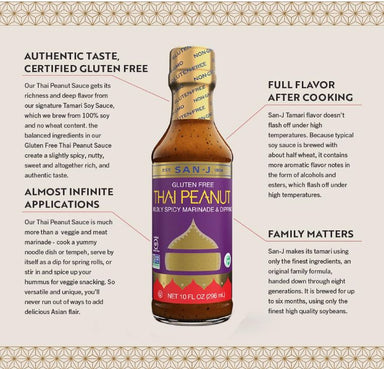 San-J Gluten Free Thai Peanut Sauce Sauce, 10 Oz San-J 