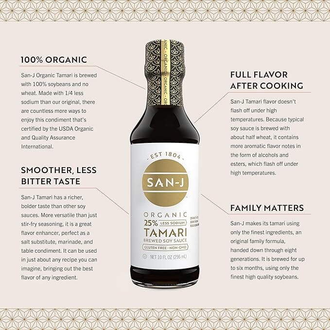 San-J Tamari Gluten-Free Soy Sauce, Non-GMO, Traditionally Brewed, 10 Oz San-J 