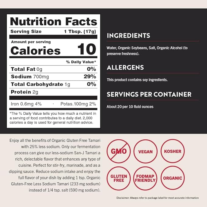 San-J Tamari Gluten-Free Soy Sauce, Non-GMO, Traditionally Brewed, 10 Oz San-J 