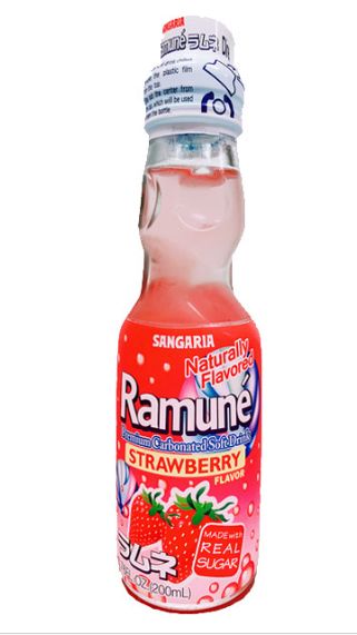 Sangaria Ramune Japanese Soda, Strawberry Flavor Sangaria Strawberry 6.76 Fluid Ounce 