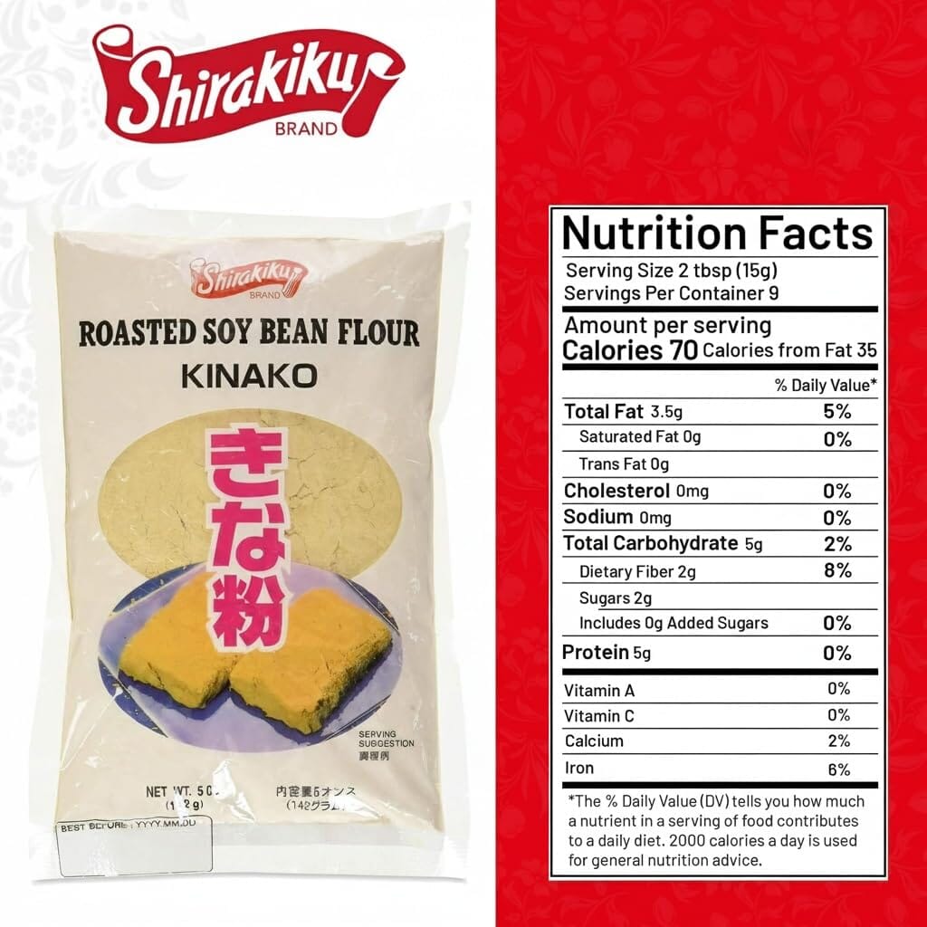Shirakiku Roasted Soy Bean Flour, Kinako Shirakiku 