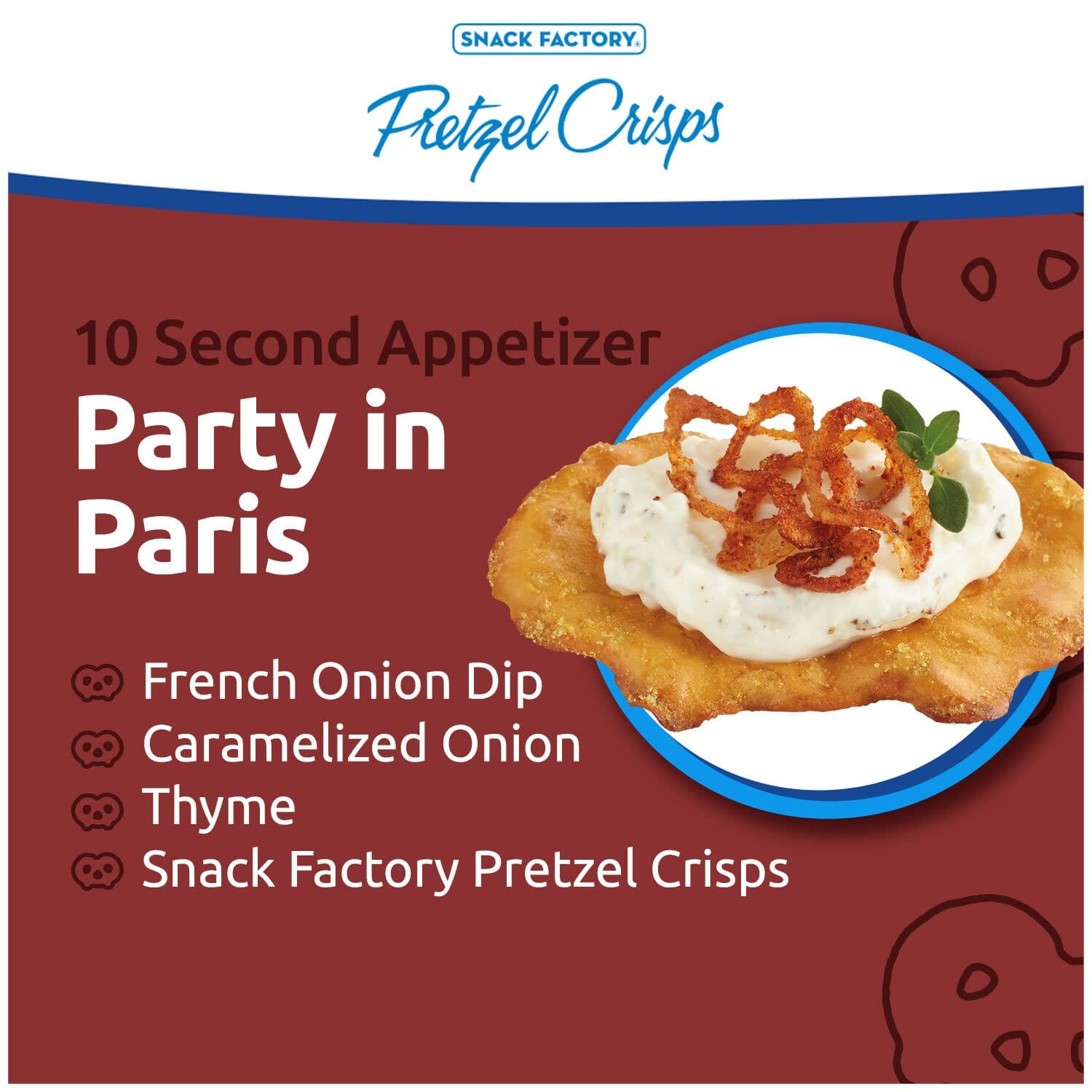 Snack Factory Pretzel Crisps Crackers, Honey Mustard & Onion, 7.2 Ounce (EXP 2026-09-26) Snack Factory 