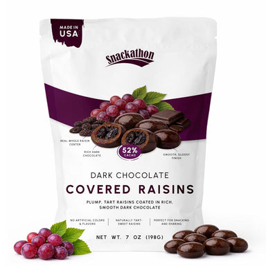 Snackathon 52% Dark Chocolate Covered Raisins Snackathon 7 Ounce 