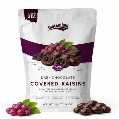 Snackathon 52% Dark Chocolate Covered Raisins Snackathon Foods 15 Ounce 
