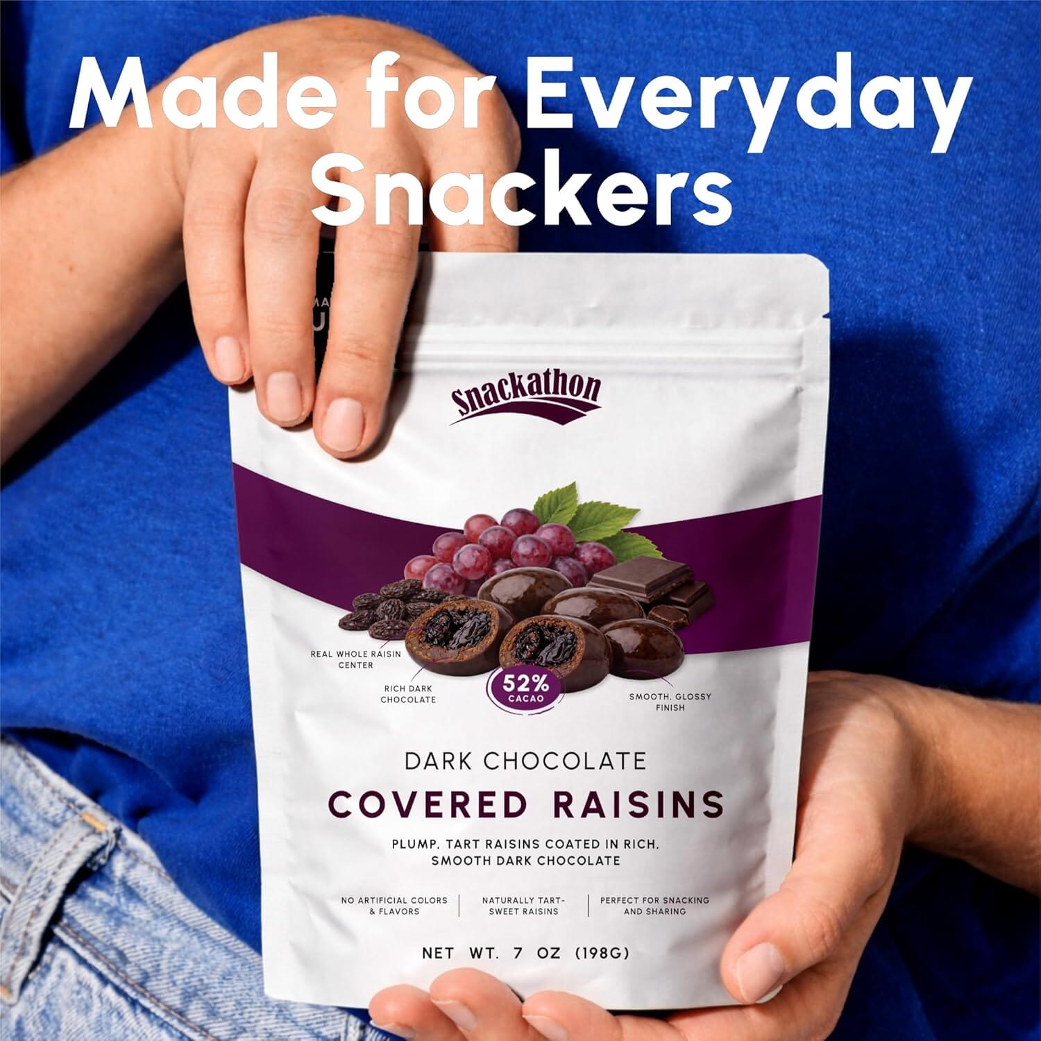 Snackathon 52% Dark Chocolate Covered Raisins Snackathon Foods 