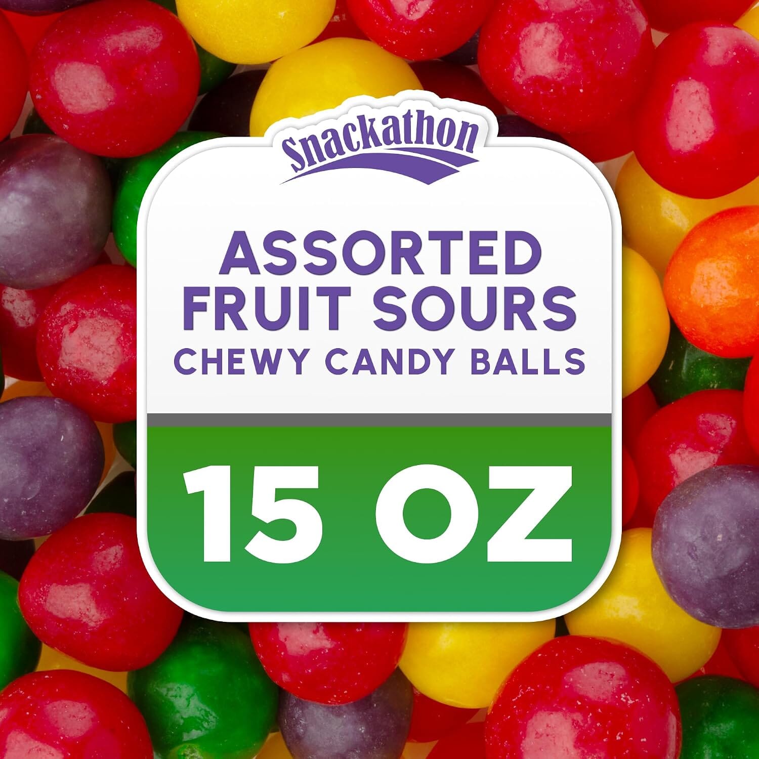 Snackathon Assorted Fruit Sours Candy, Resealable Bag Snackathon 