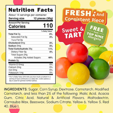 Snackathon Assorted Fruit Sours Candy, Resealable Bag Snackathon 