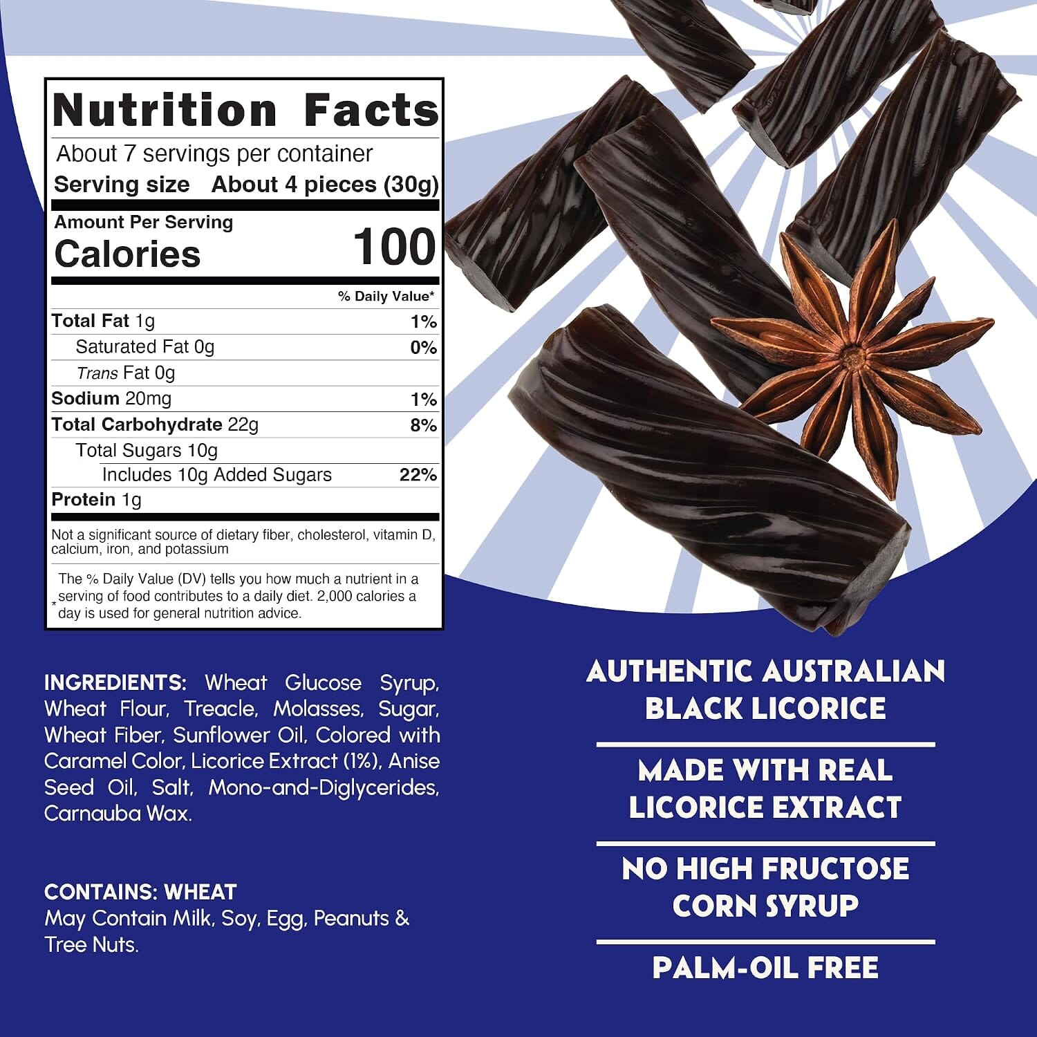 Snackathon Australian Licorice Candy, Natural Black Twists Snackathon 