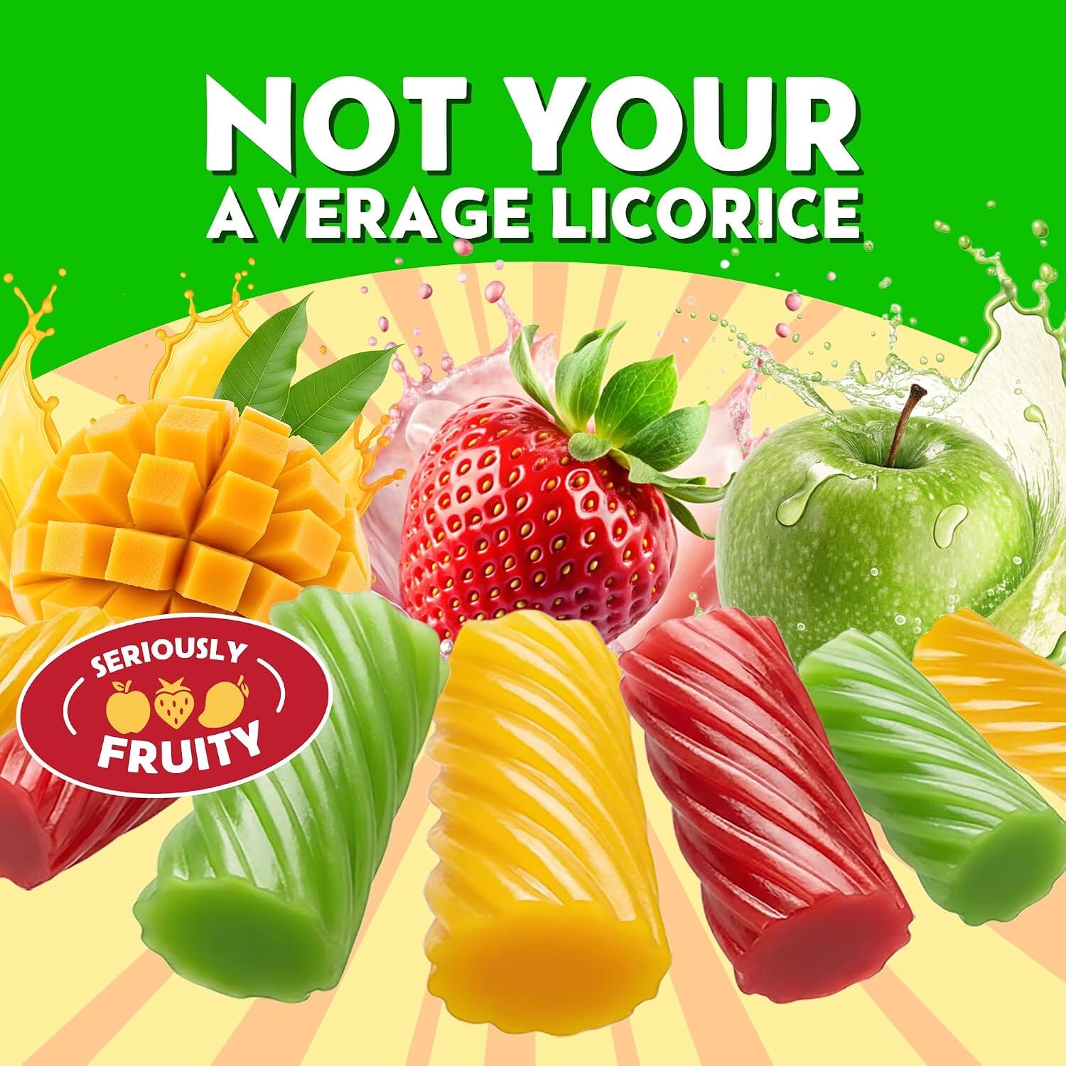 Snackathon Australian Licorice Candy, Natural Mixed Fruit Twists, Soft & Chewy Classic Gourmet Treat for Parties, Candy Bowls & Snacking, Made in Australia Snackathon Foods 