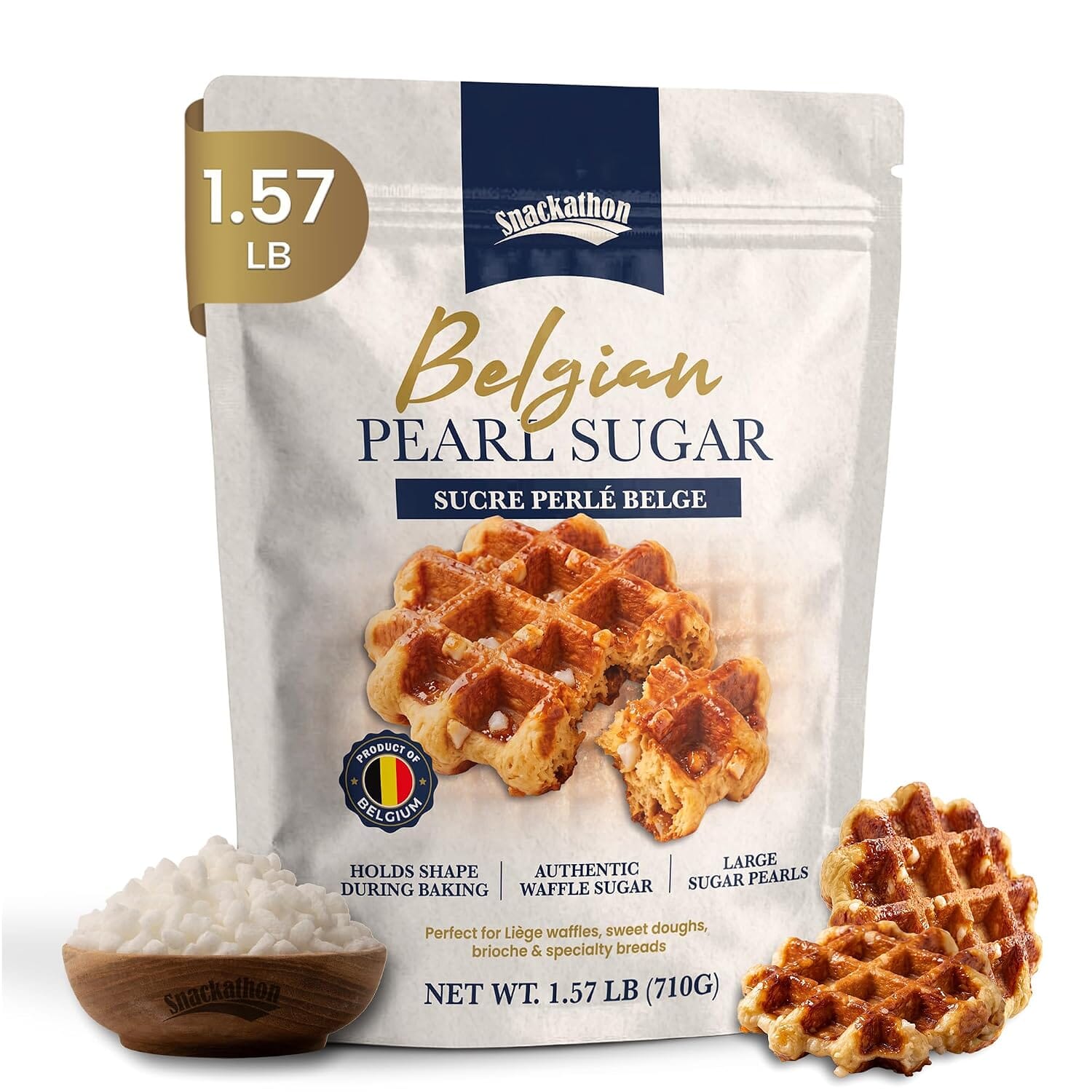 Snackathon Belgian Pearl Sugar, Large Pearl Sugar for Baking Snackathon Belgian Pearl Sugar 25.12 Ounce 