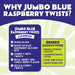 Snackathon Blue Raspberry Licorice Twists, 15.2 oz, Jumbo Licorice Candy, 7-inch Chewy Licorice Sticks, Fruity Blue Raspberry Flavor, Old Fashioned Fruit Twists, Made in USA, Resealable Bag Snackathon 