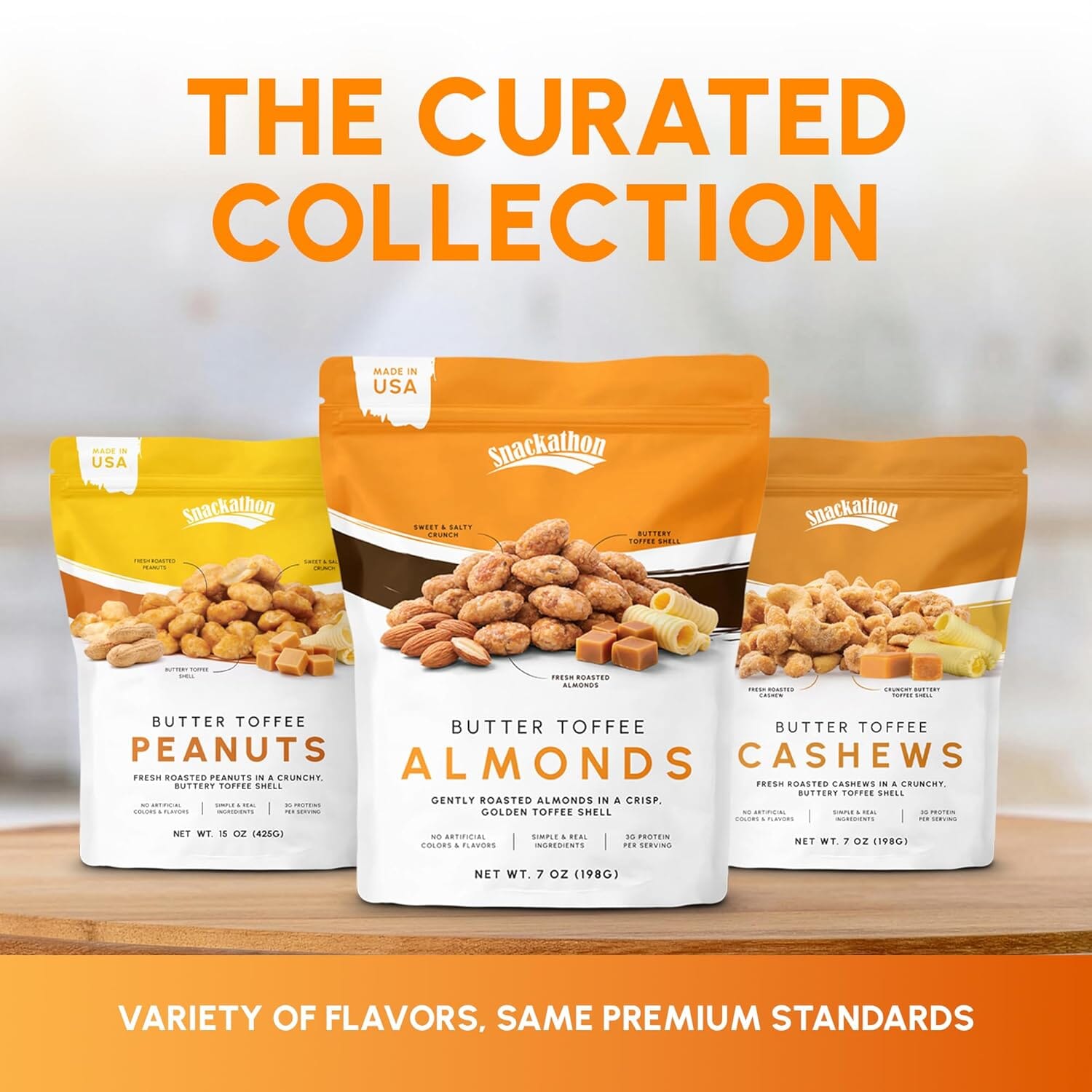 Snackathon Butter Toffee Almonds, Resealable Bag Snackathon 