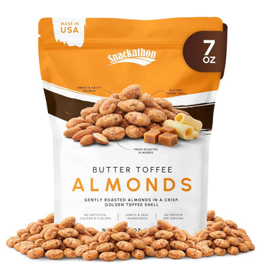 Snackathon Butter Toffee Almonds Snackathon 7 Ounce 