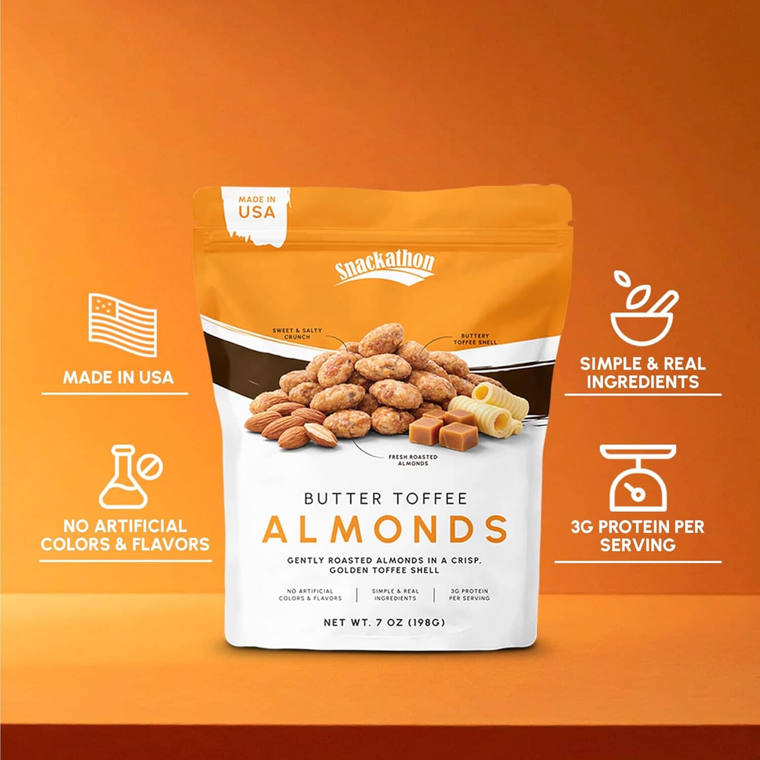 Snackathon Butter Toffee Almonds Snackathon 