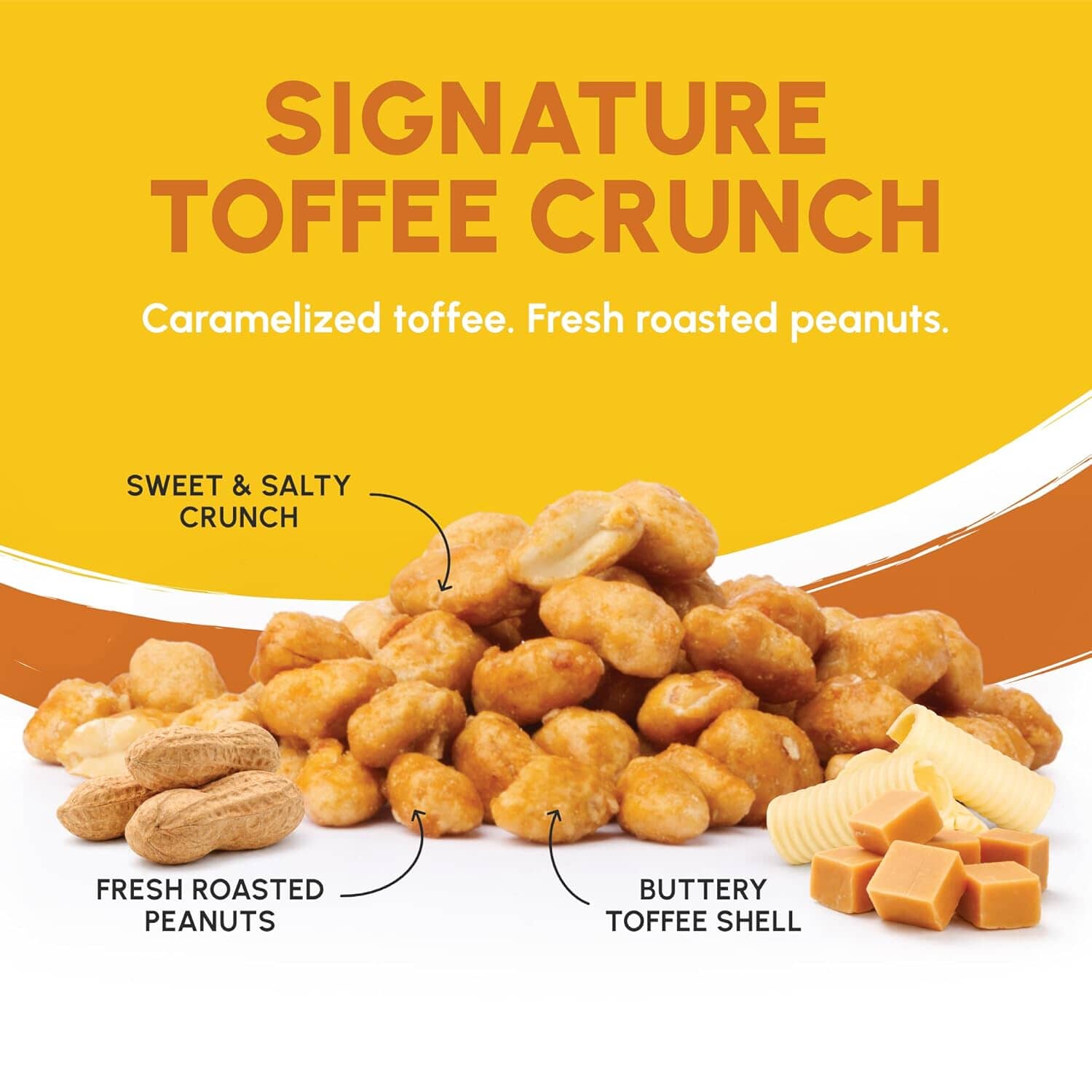 Snackathon Butter Toffee Peanuts, Sweet & Salty Gourmet Candied Nuts – 23 oz Resealable Bag Snackathon Foods 