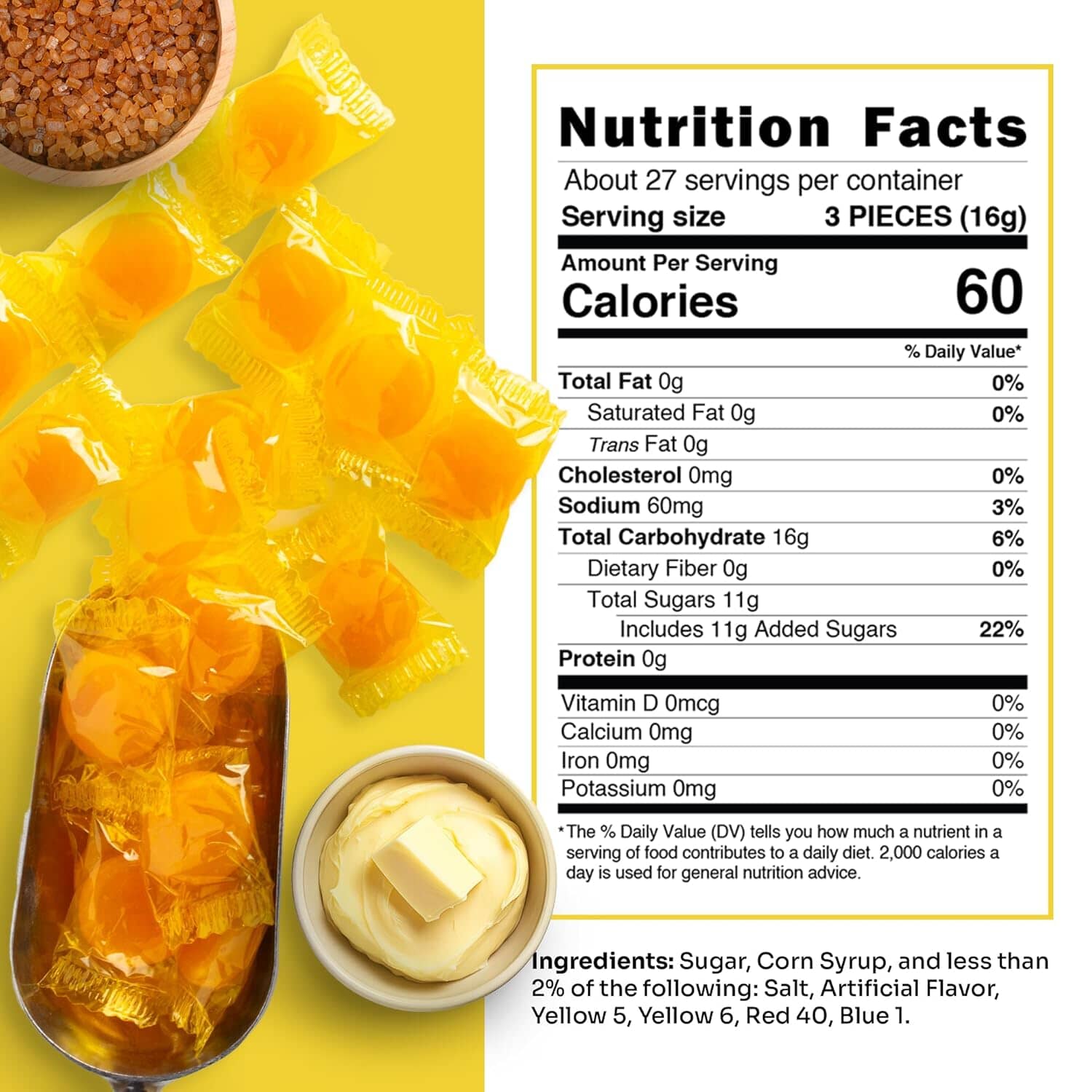 Snackathon Butterscotch Hard Candy – Individually Wrapped Bulk Bags (1LB, 2LB, 4LB) Snackathon 