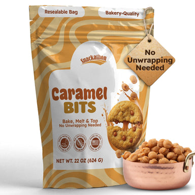 Snackathon Caramel Bits - Buttery Baking Caramel Chips, Various Sizes Snackathon 22 Ounce 