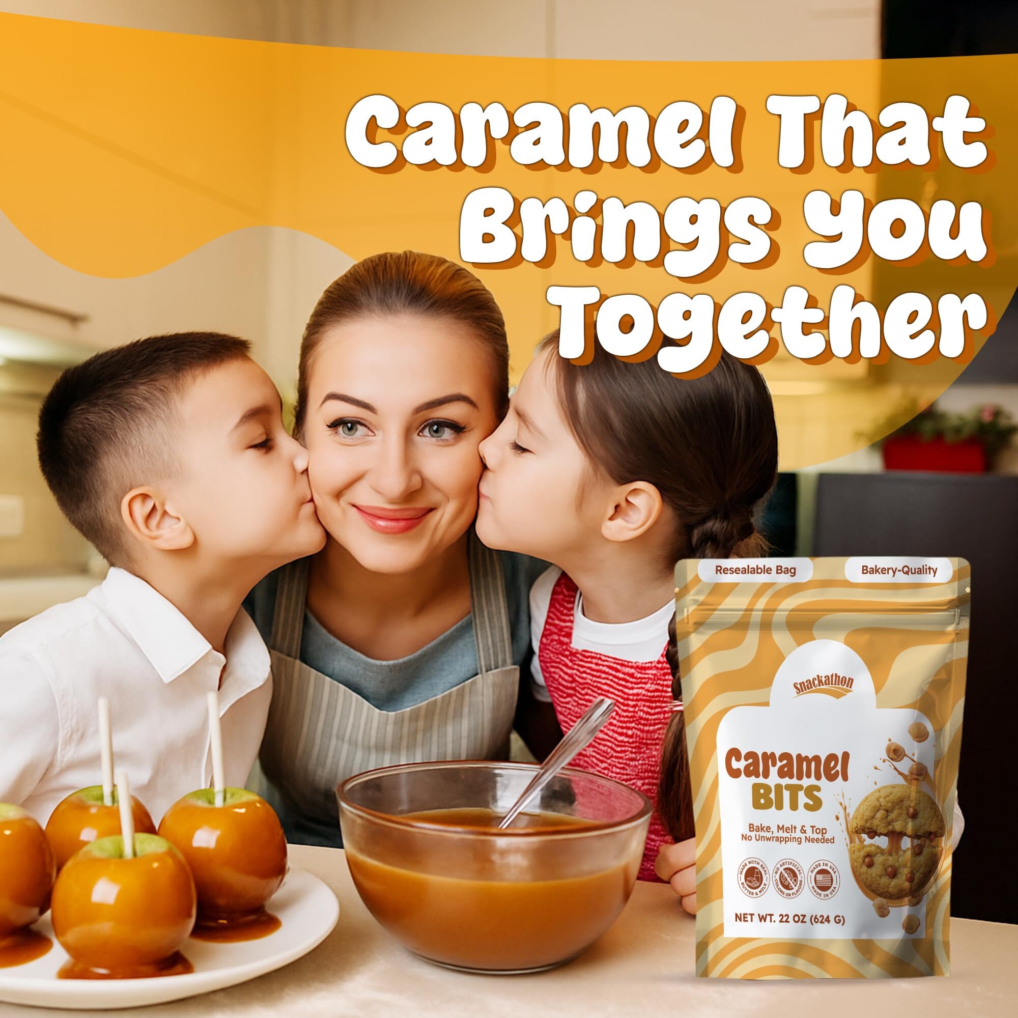 Snackathon Caramel Bits - Buttery Baking Caramel Chips, Various Sizes Snackathon 