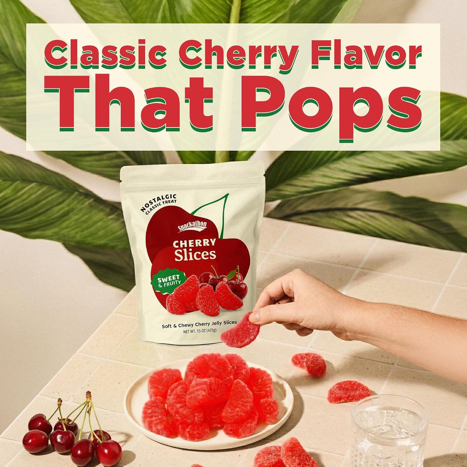Snackathon Cherry Slices Candy, Soft & Chewy Slices Snackathon 