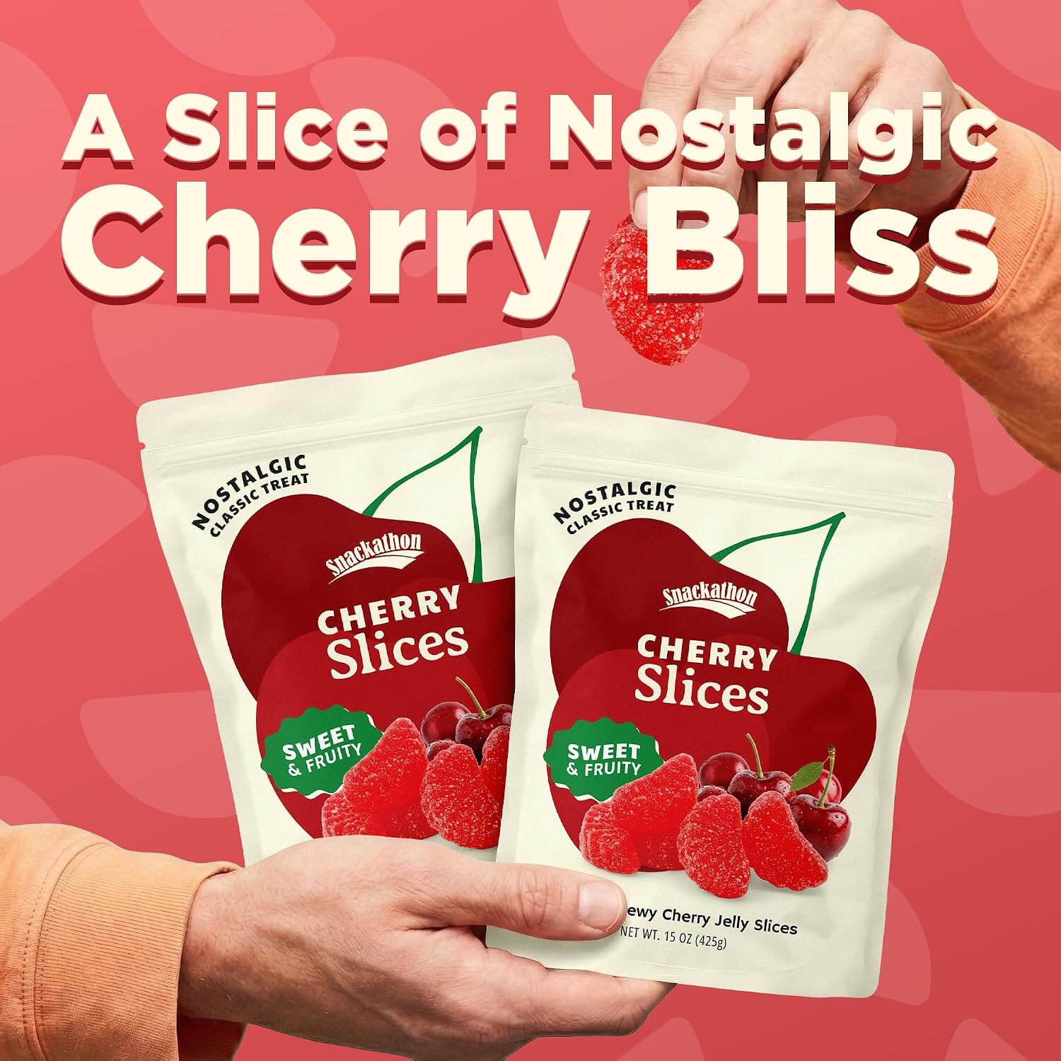 Snackathon Cherry Slices Candy, Soft & Chewy Slices Snackathon 