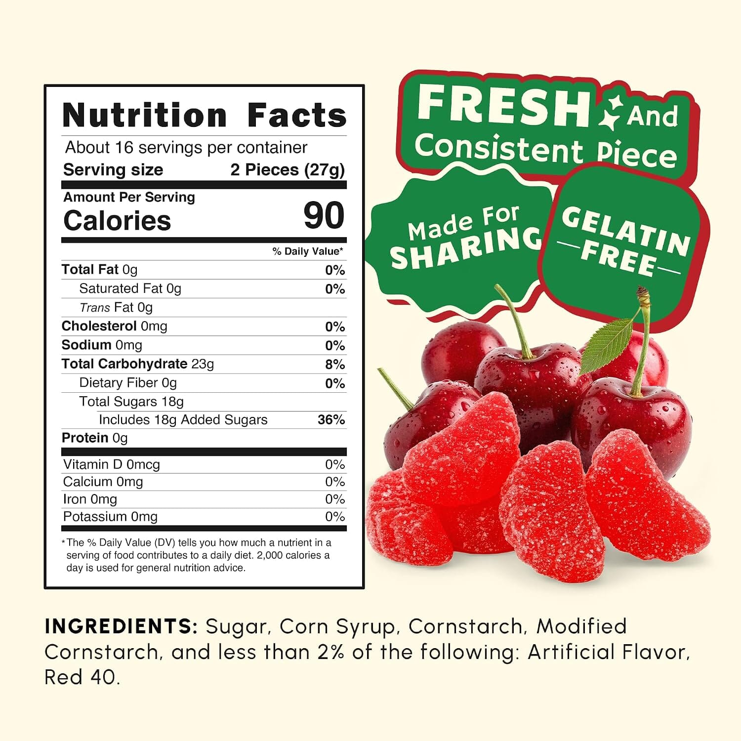 Snackathon Cherry Slices Candy, Soft & Chewy Slices Snackathon 